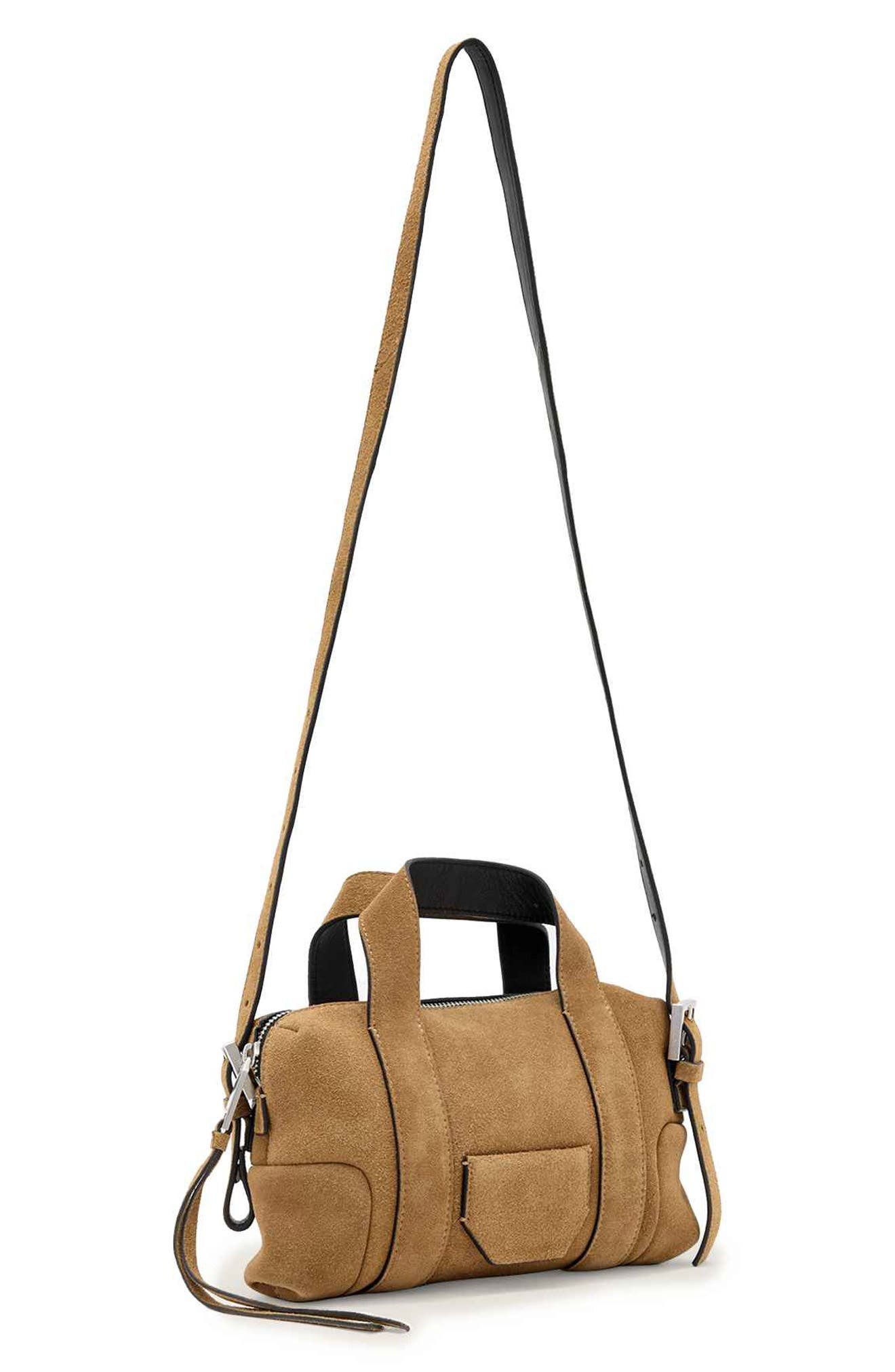 AllSaints Ares S Compact Crossbody Bag, Alternate, color, Biscuit Brown
