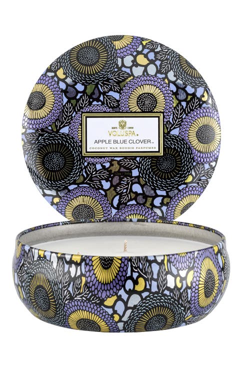 Apple Blue Clover Three-Wick Tin Candle