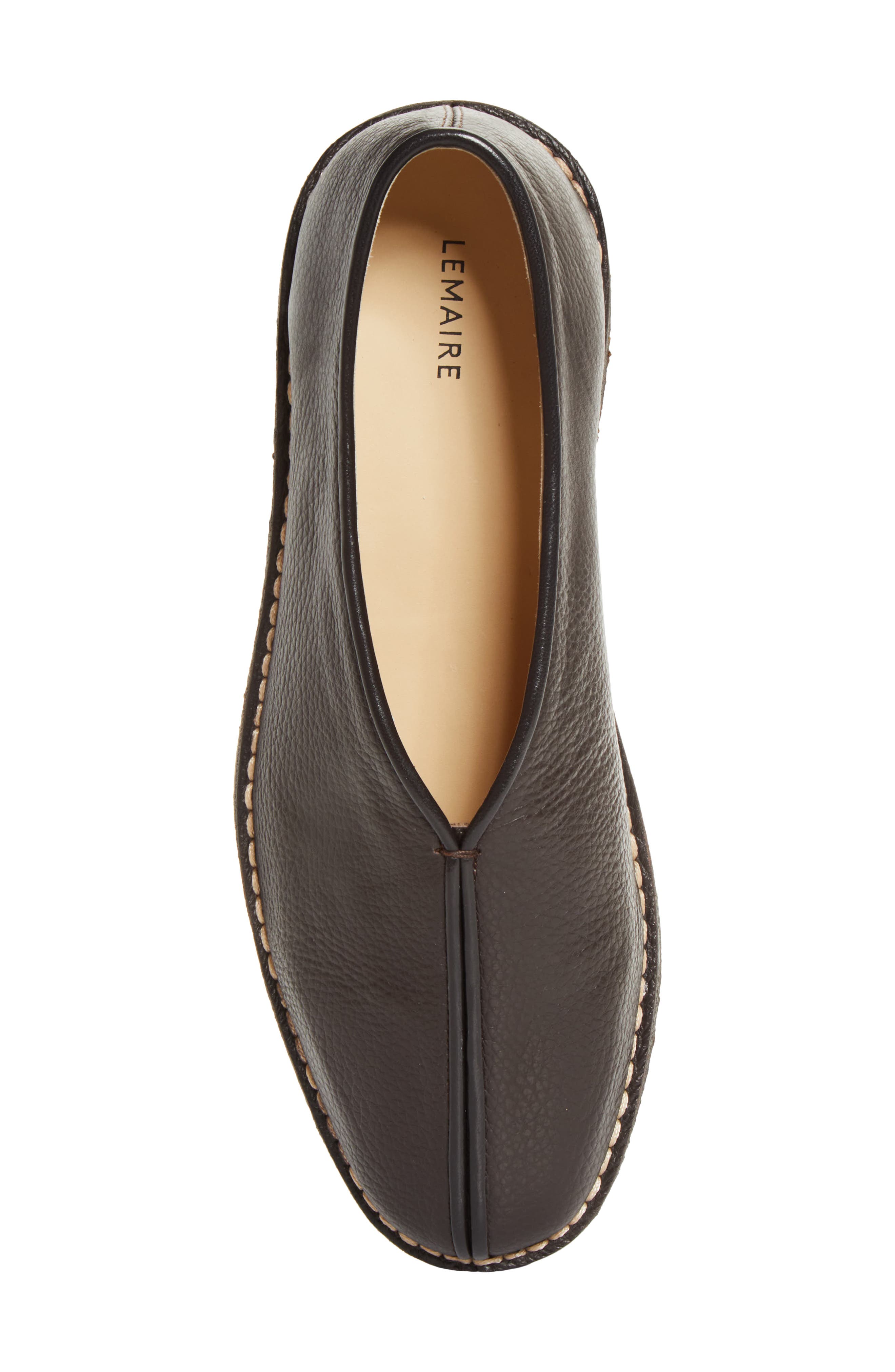 Lemaire Piped Crepe Slipper Loafer, Alternate, color, Dark Brown