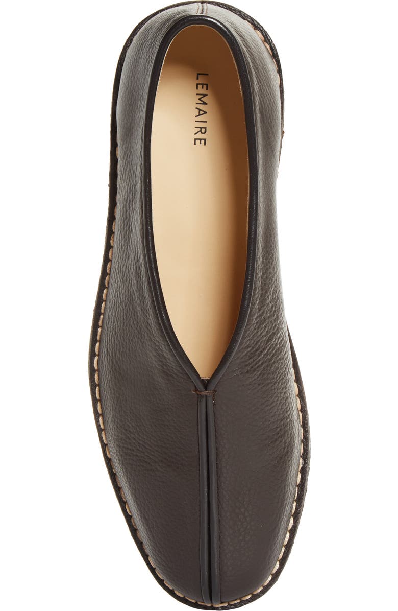 Lemaire Piped Crepe Slipper Loafer, Alternate, color, Dark Brown