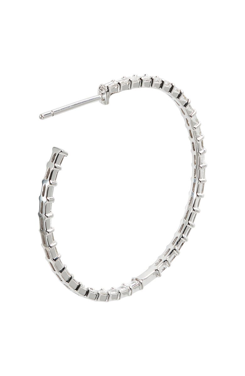 LANA 14K Gold Diamond Inside Out Hoop Earrings, Alternate, color, White Gold