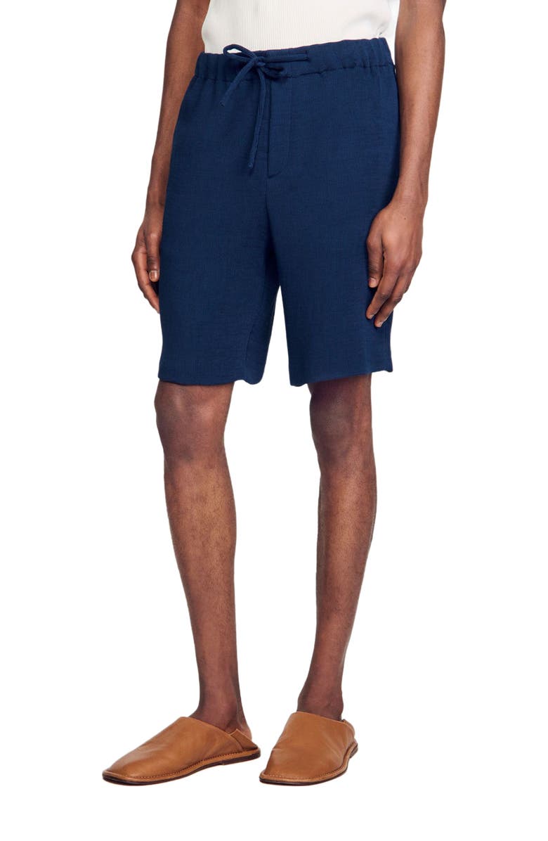 SANDRO Pleated Bermuda shorts, Alternate, color, 