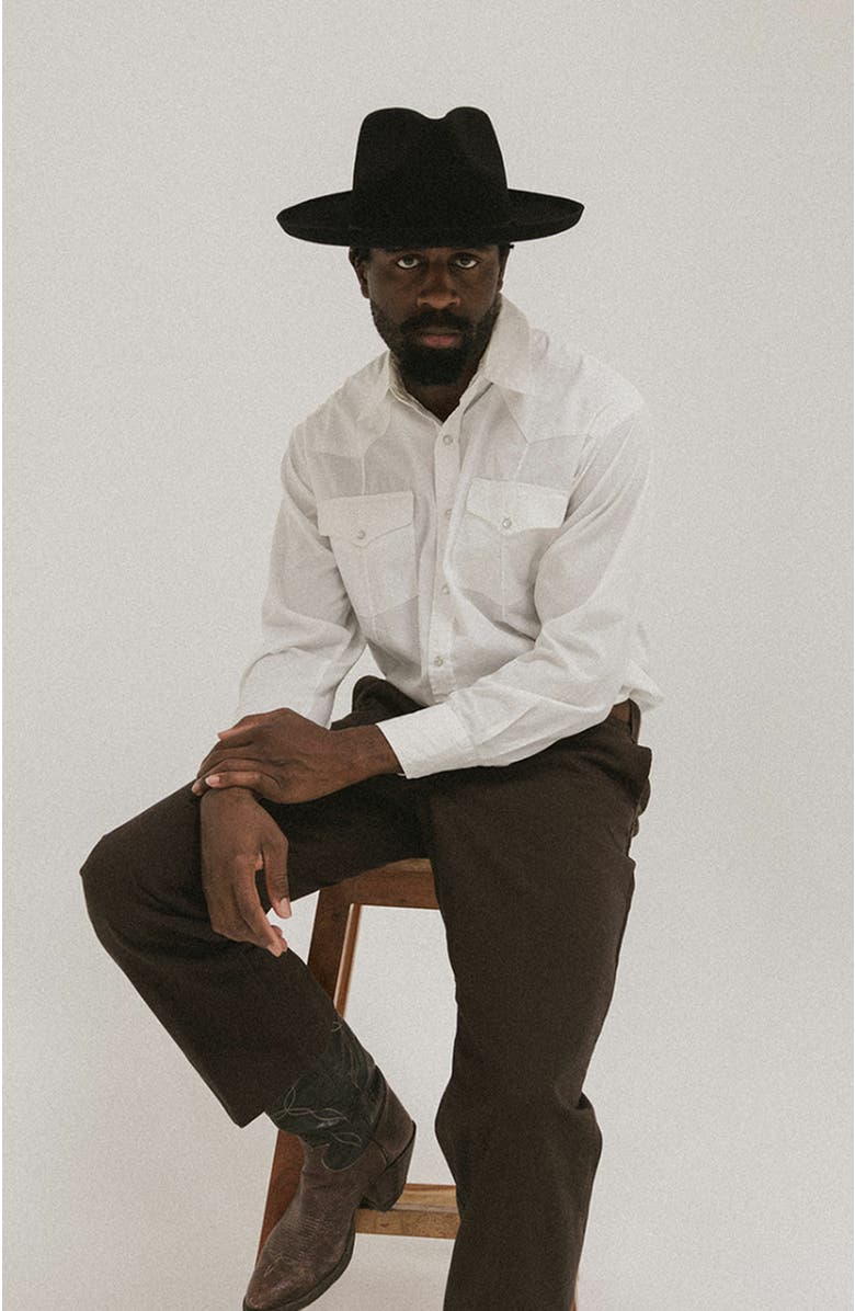 Two Roads Hat Co. Clarksdale Teardrop Crown Fedora, Alternate, color, Black