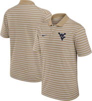 Nike Men's Nike Tan West Virginia Mountaineers Athletic Prep Striped Performance Polo