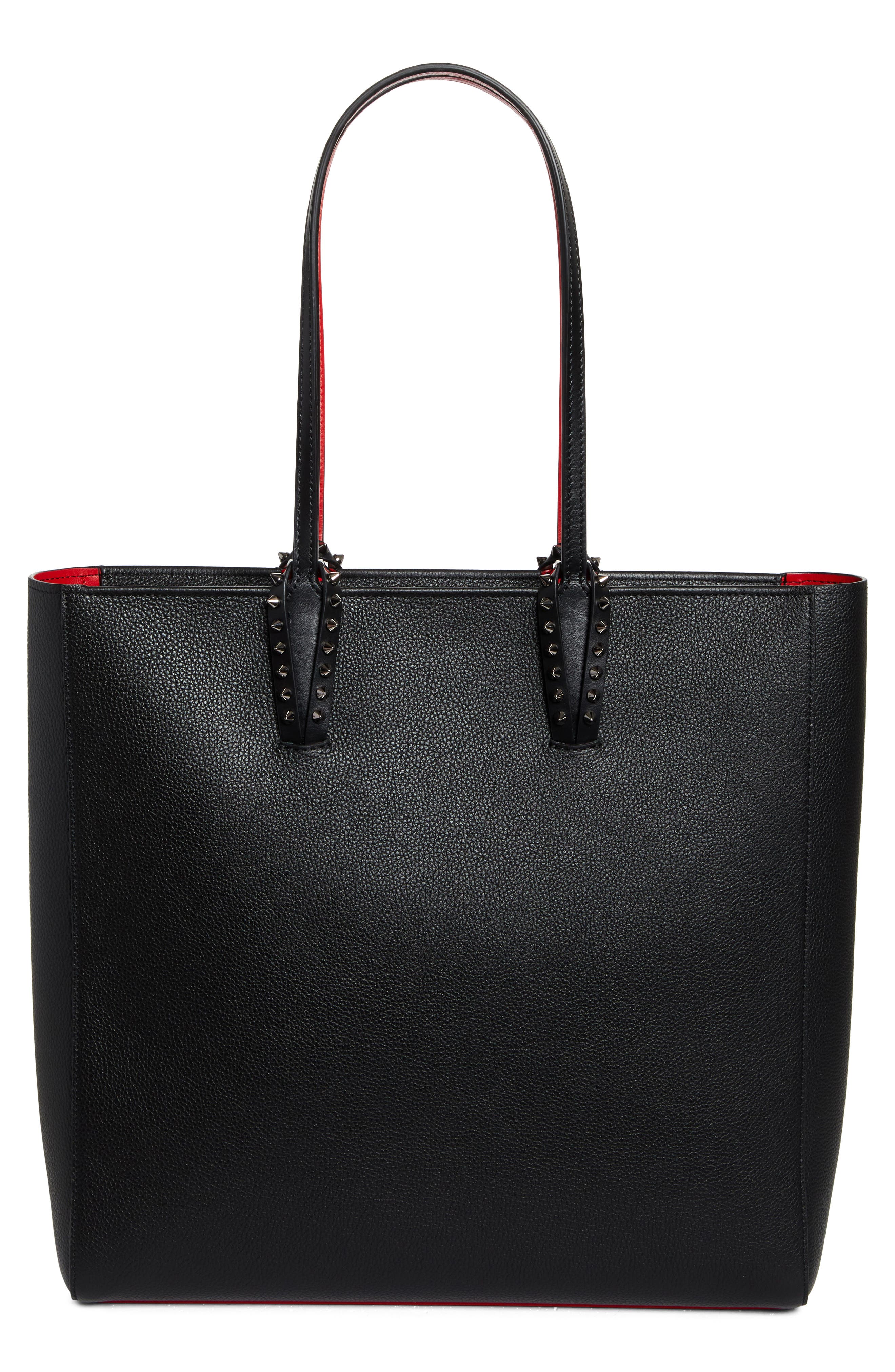 Christian Louboutin Cabata Soft Calfskin Leather Tote Bag, Alternate, color, Black/ Gunmetal