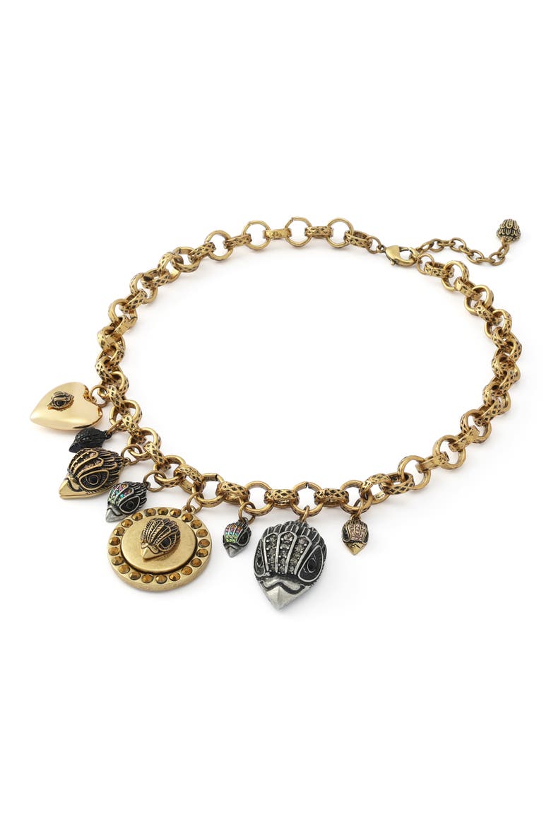 Charm Bib Necklace, Alternate, color, TRITONE