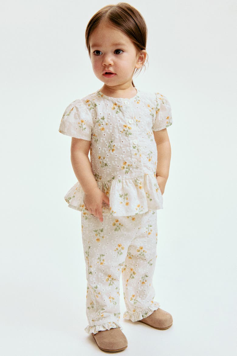 2-piece Broderie Anglaise Set, Main, color, White/floral