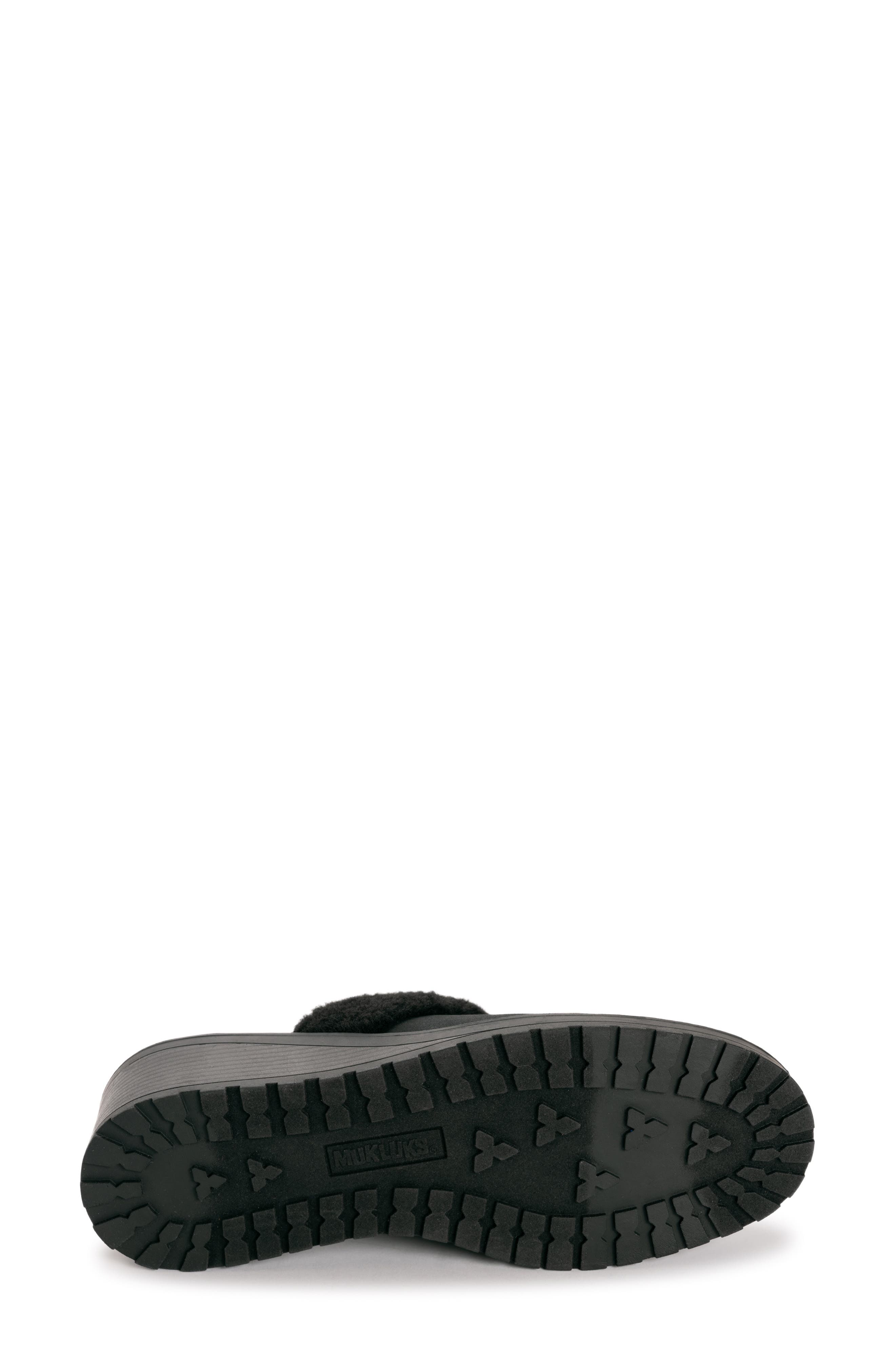 MUK LUKS Sophia Faux Fur Trim Mule, Alternate, color, Black