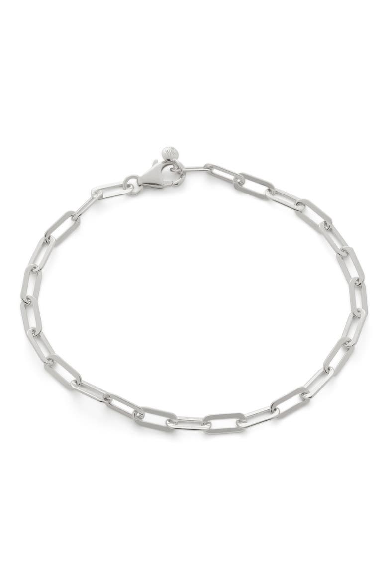 Deco Paper Clip Chain Bracelet, Main, color, SILVER