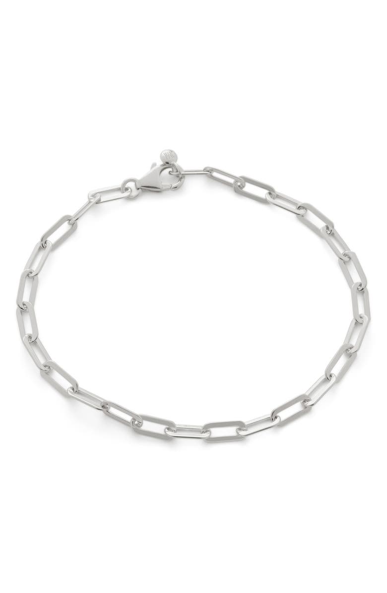 Monica Vinader Deco Paper Clip Chain Bracelet, Main, color, Silver