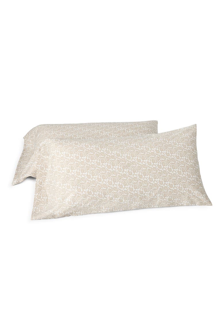 Print Organic Cotton Percale Pillowcases, Main, color, SHELL ROBLES