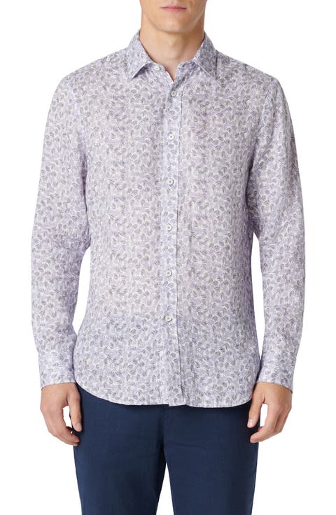Julian Linen Shaped Fit Button-Up Shirt