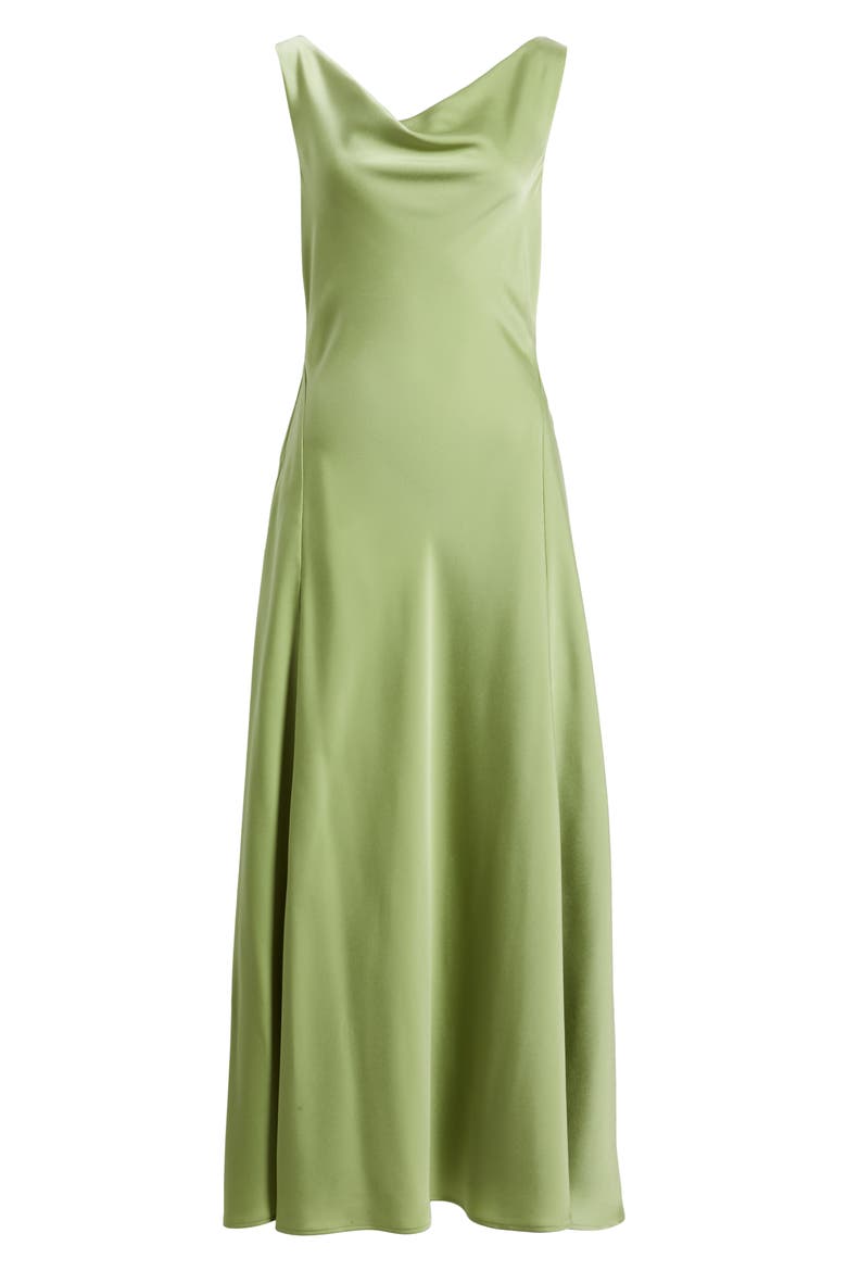 Tala Cowl Neck Satin Gown, Alternate, color, OLIVE