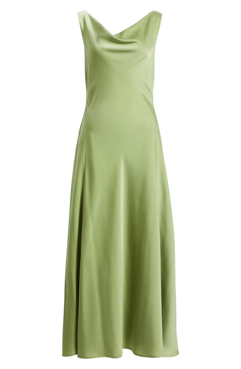 WAYF Tala Cowl Neck Satin Gown, Alternate, color, Olive