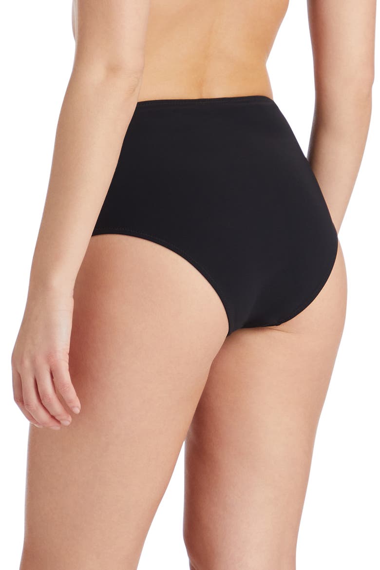 Anguilla High Waist Bikini Bottom, Alternate, color, Black