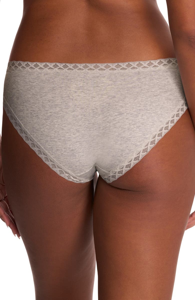 Natori Bliss Cotton Girl Brief, Alternate, color, Lt Grey Heather