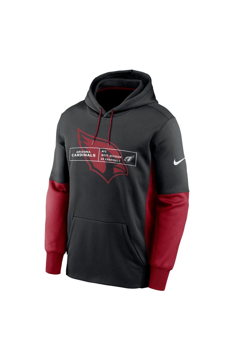 Nike Men's Nike Black Arizona Cardinals Color Block Fleece Performance Pullover Hoodie, Alternate, color, 