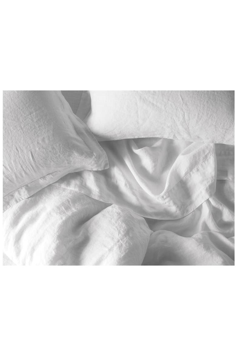 Relaxed Organic Linen Sheet Set, Alternate, color, ALPINE WHITE