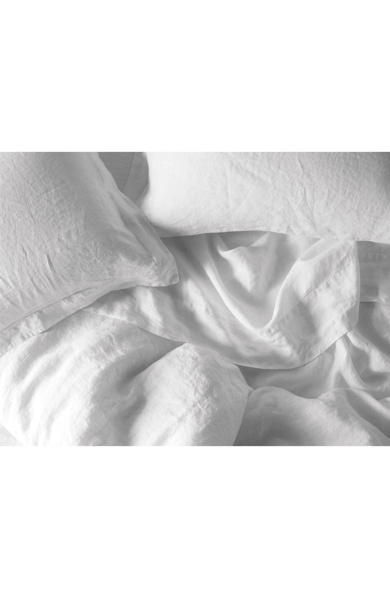 Coyuchi Relaxed Organic Linen Sheet Set, Alternate, color, Alpine White