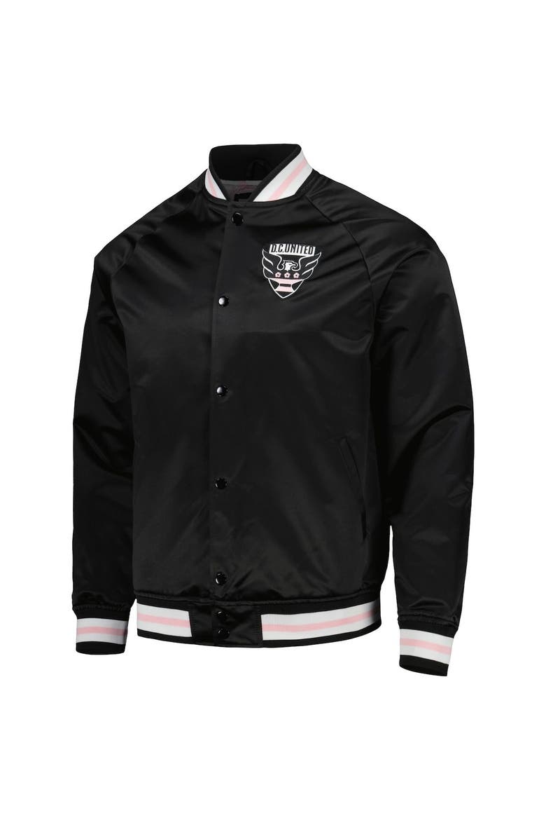 Men's Mitchell & Ness Black D.C. United Cherry Blossom Satin Full-Snap Jacket, Alternate, color, Black