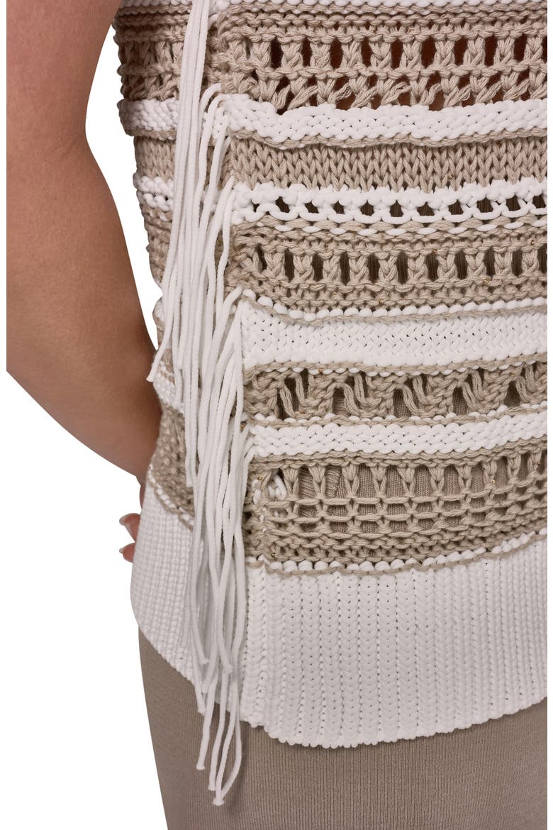 Sleeveless Crewneck Sweater, Alternate, color, CREAM/ SANDS