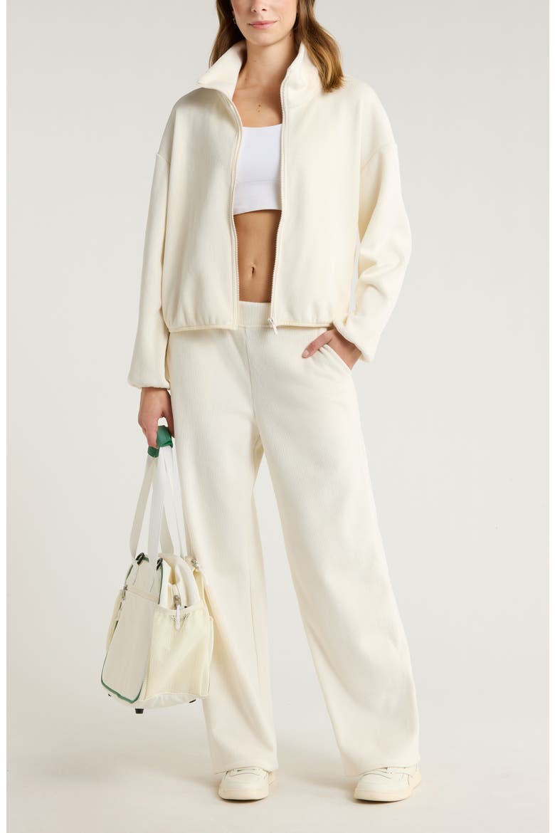 Plush Rib Jacket, Alternate, color, IVORY EGRET