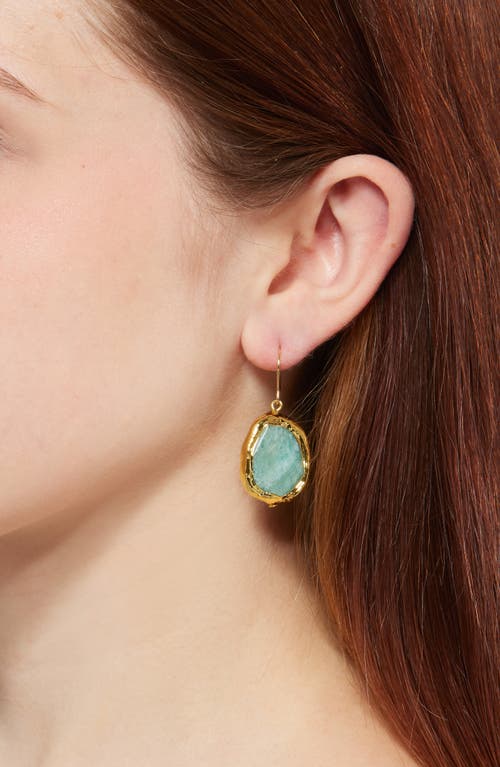 Karine Sultan Amazonite Drop Earrings In Gold