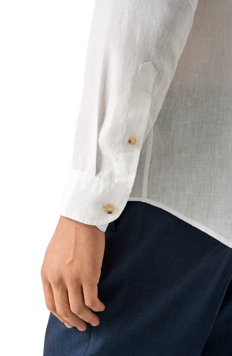 Eton Regular Fit Linen Dress Shirt, Alternate, color, White