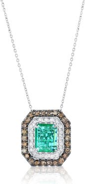 SOUZANA by Suzy Levian 14K Gold 2.94ct Emerald & 0.97cttw Diamond Pendant Necklace