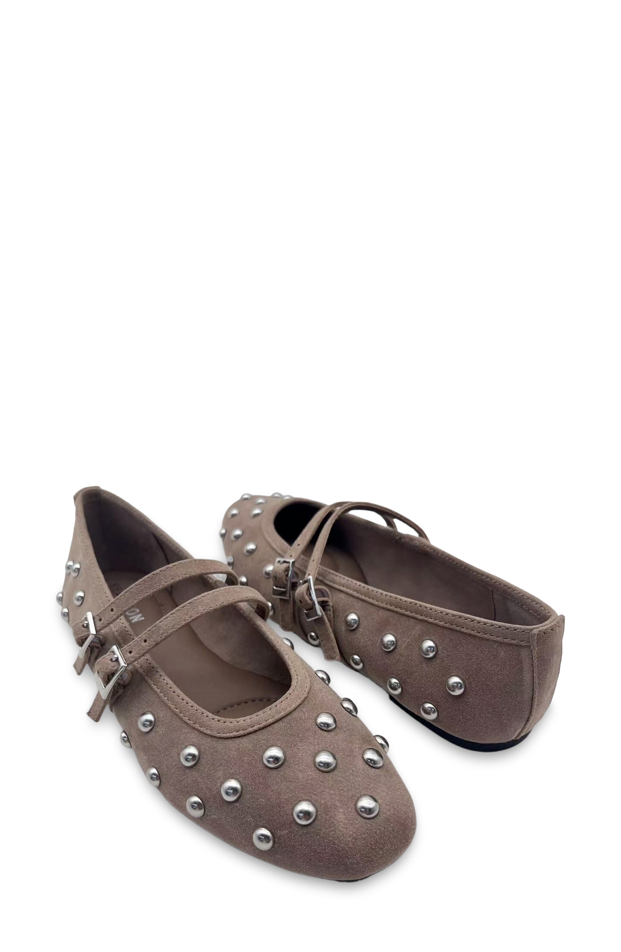 Magic Studded Mary Jane Flat, Alternate, color, TAUPE MICRO