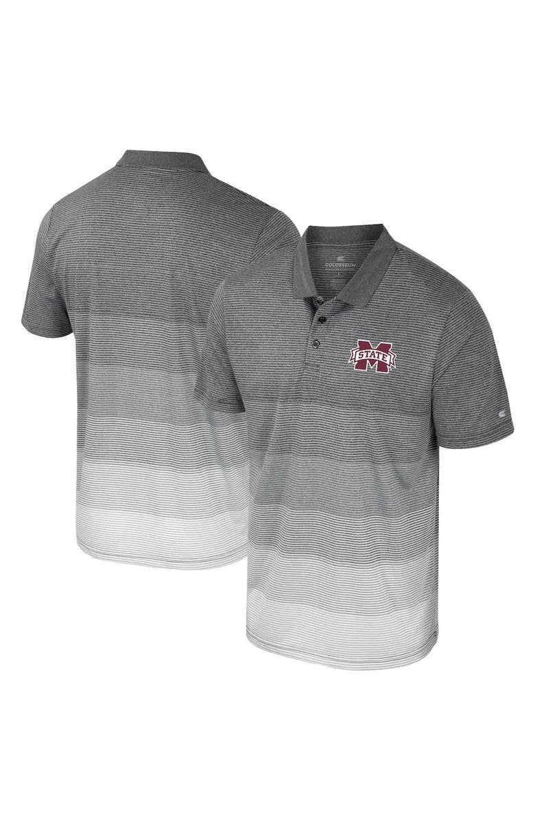 COLOSSEUM Men's Colosseum Gray Mississippi State Bulldogs Striped Mesh Polo, Alternate, color, Gray
