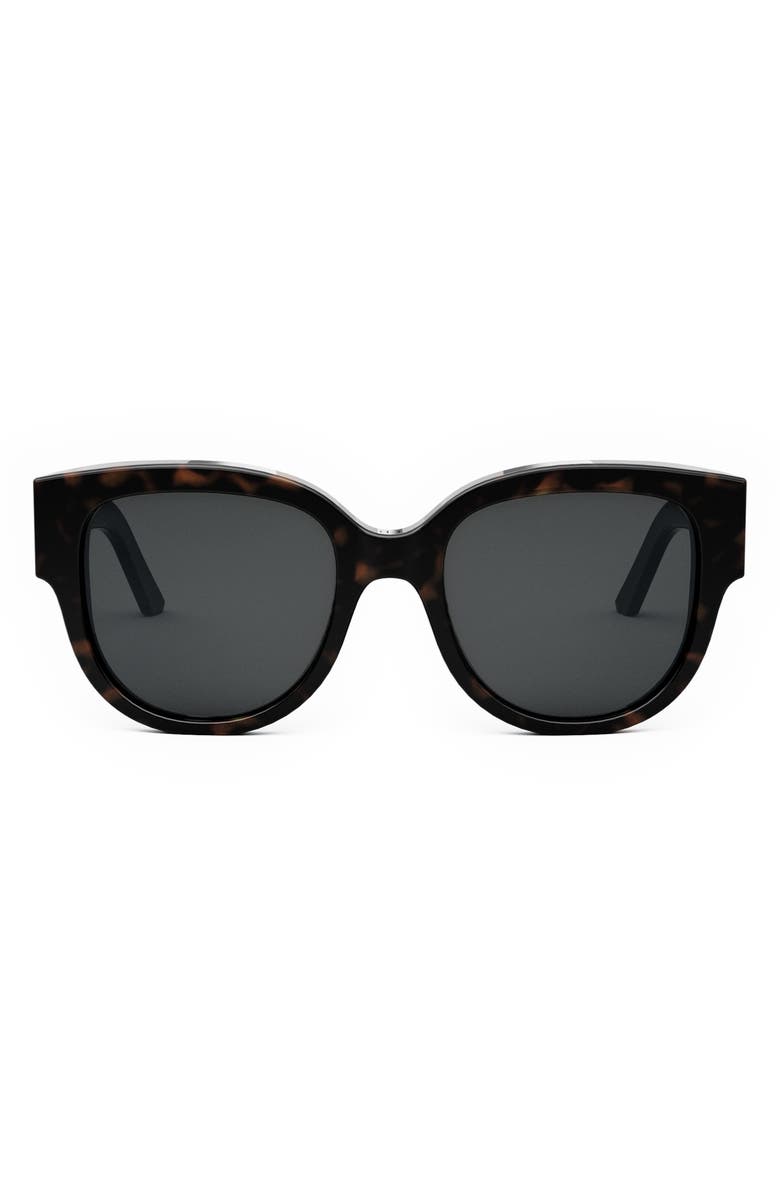 DIOR Wildior BU 54mm Polarized Cat Eye Sunglasses, Main, color, Dark Havana / Smoke Polarized