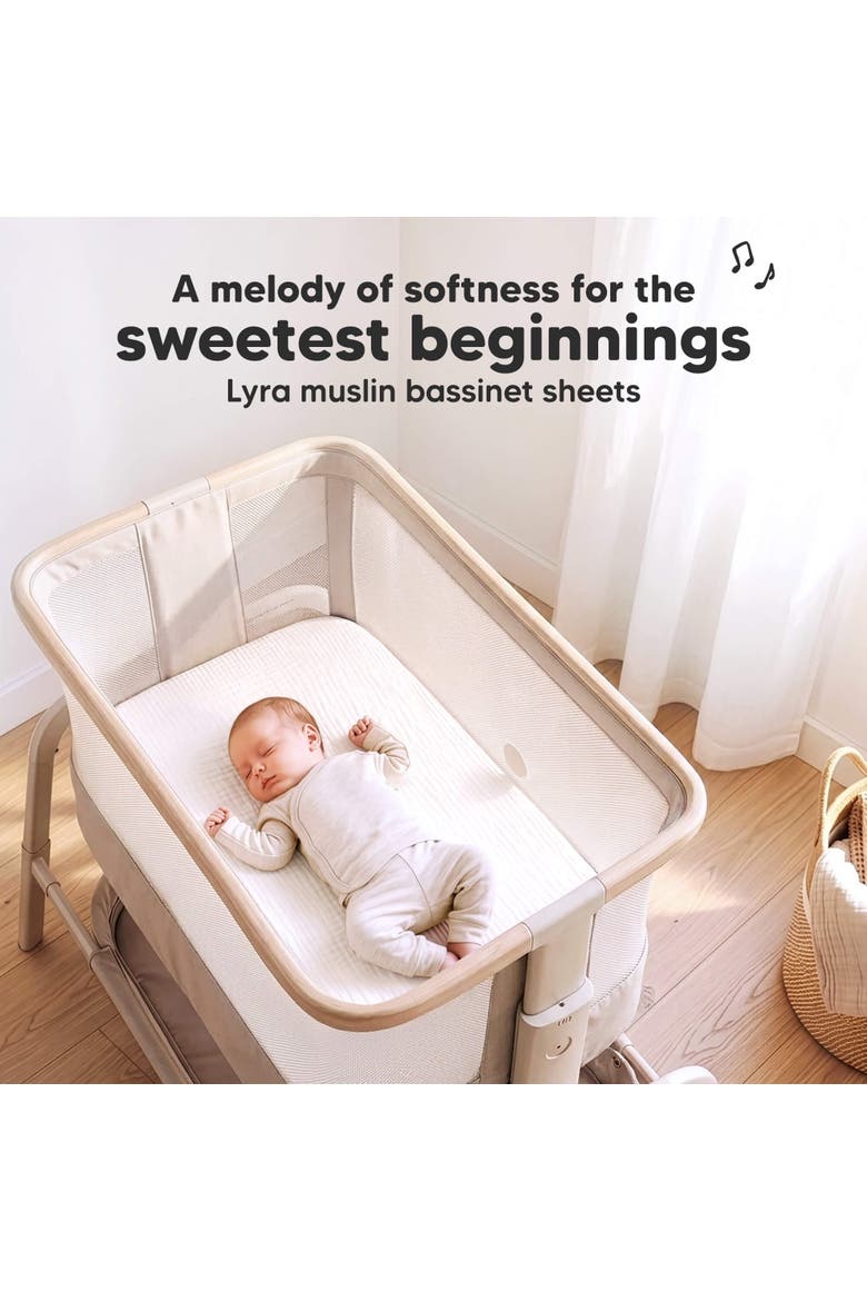 2-Pack Lyra Muslin Bassinet Sheets, Alternate, color, Soft White