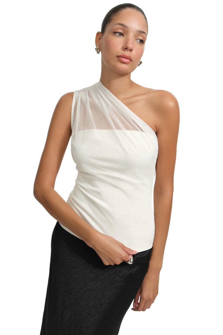 Azur Asymmetric Sleeveless Top, Alternate, color, OFF-WHITE