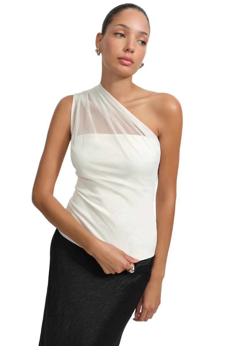 Marcella Azur Asymmetric Sleeveless Top, Alternate, color,