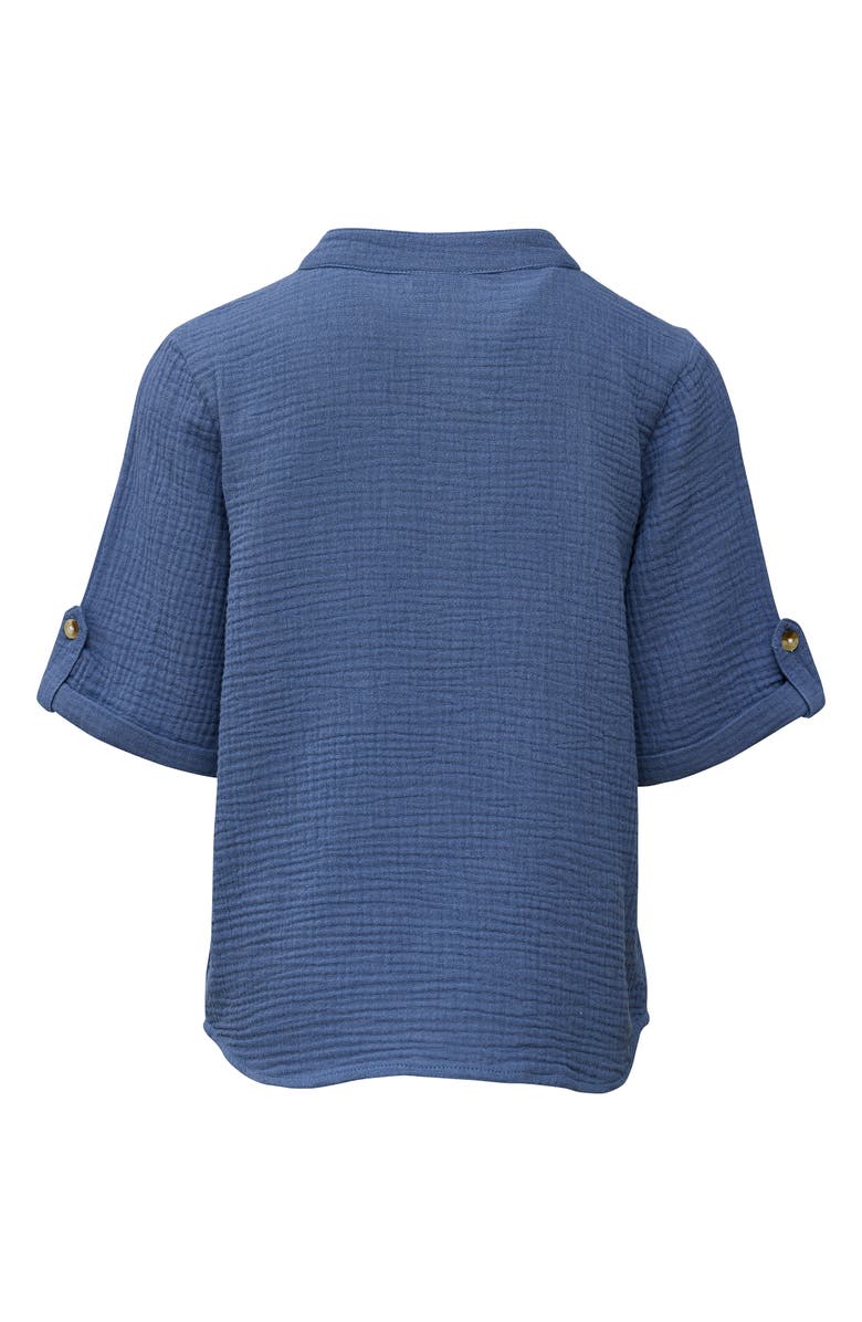 Snapper Rock Kids' Frankie Cotton Gauze Henley Top, Alternate, color, Blue