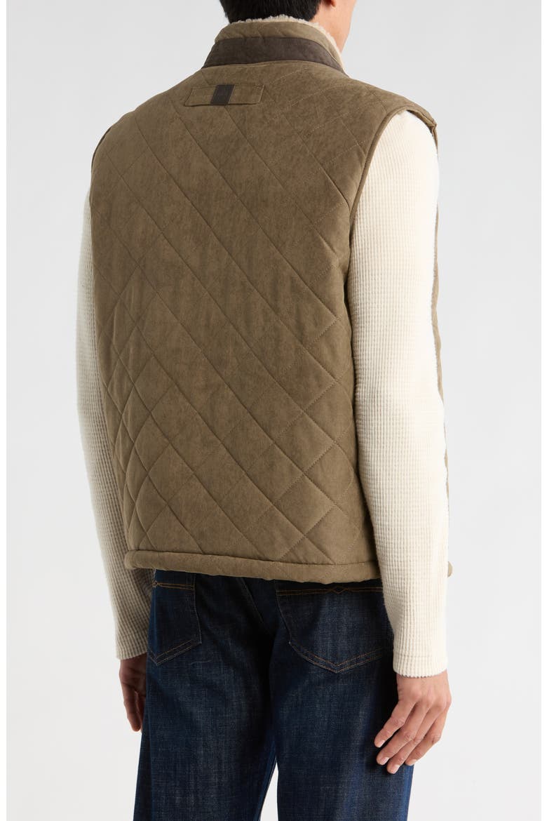 Faux Shearling Lined Quilted Vest, Alternate, color, TOBACCO