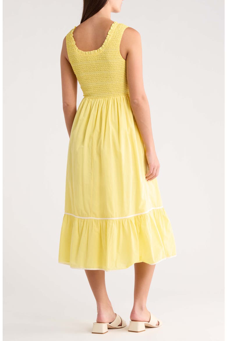 Jessy Smocked Midi Dress, Alternate, color, YELLOW