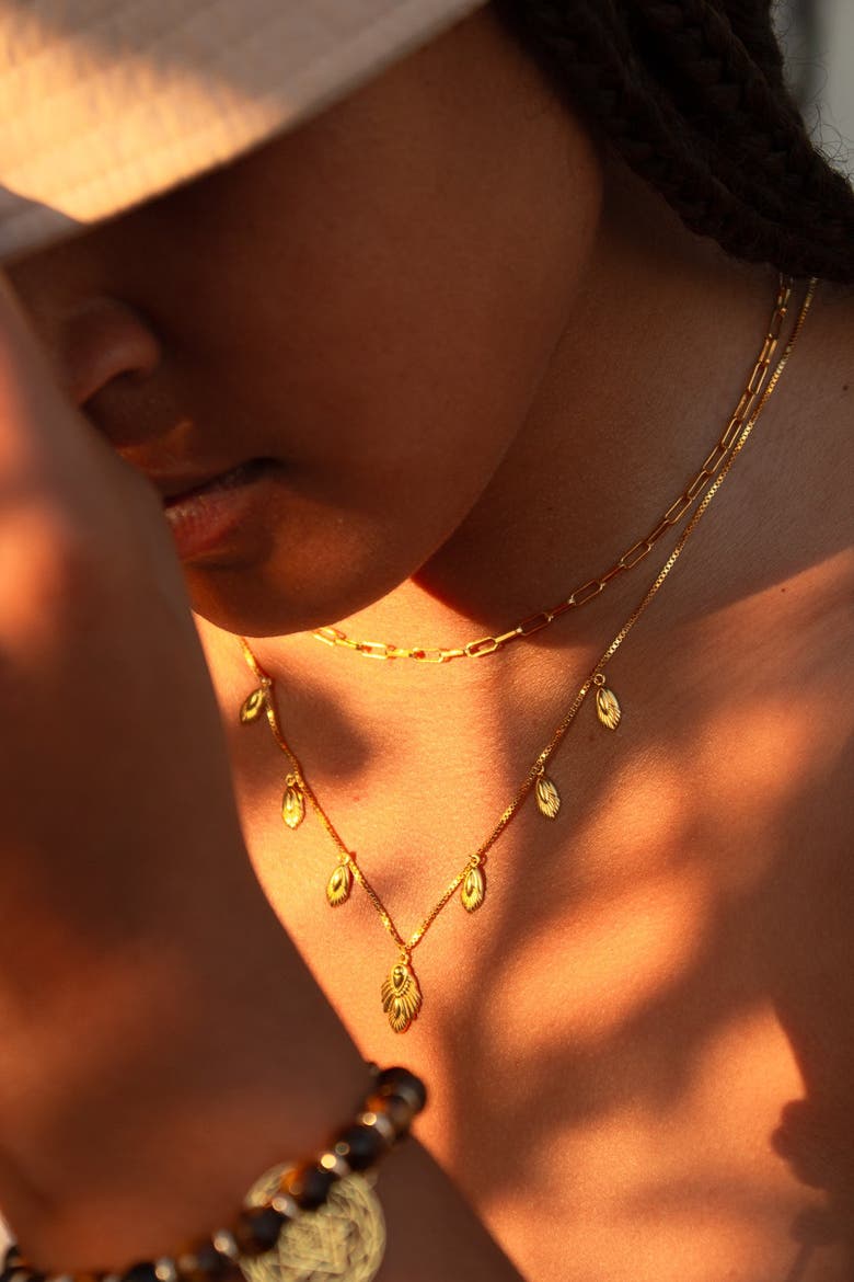 Paperclip Chain Necklace, Alternate, color, Gold