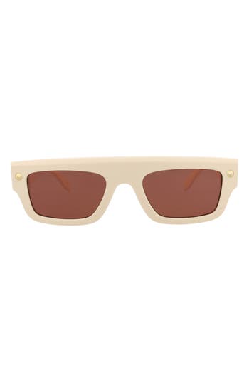 Alexander Mcqueen Mcqueen 52mm Rectangular Sunglasses In Brown