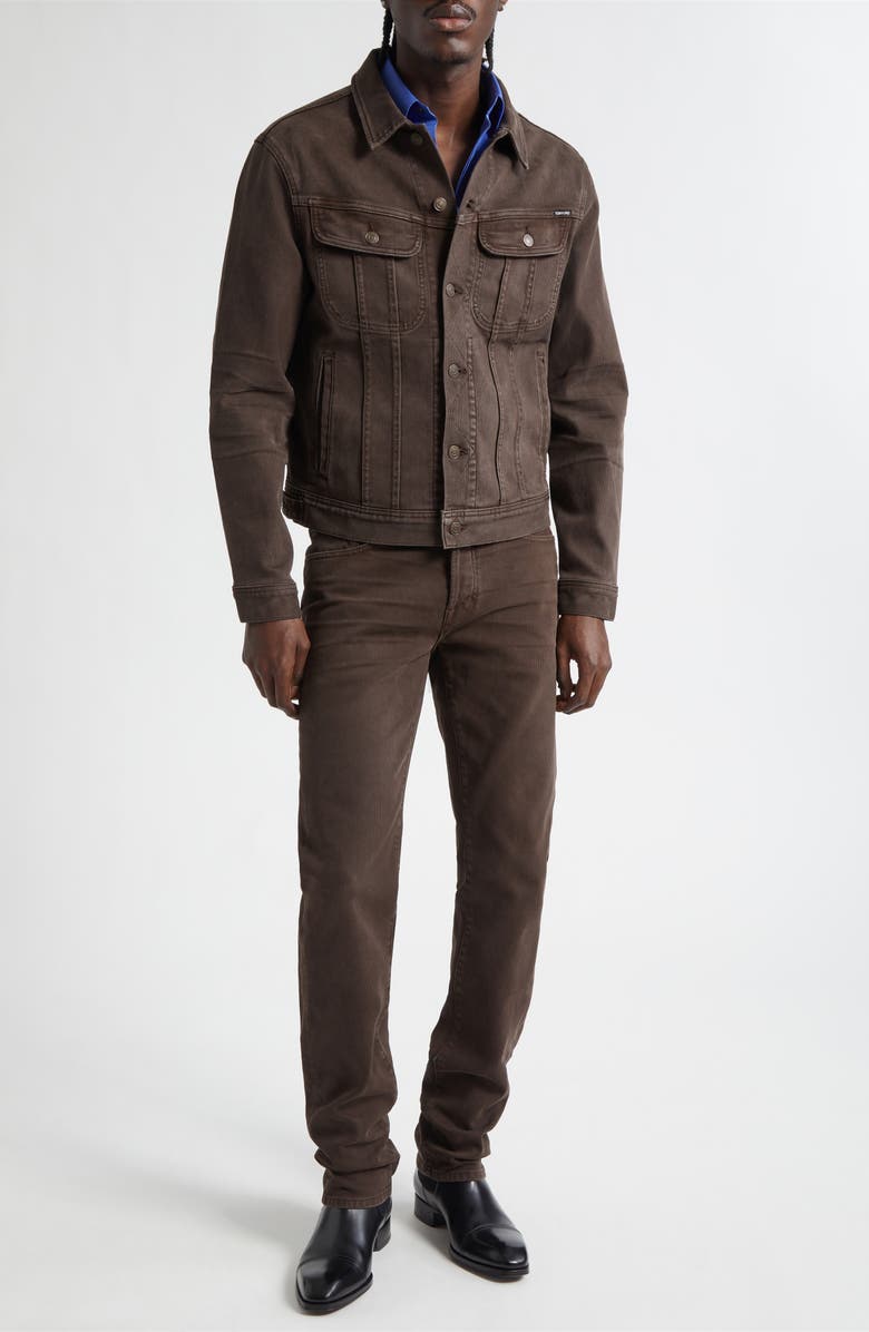 TOM FORD Icon Western Corduroy Jacket, Alternate, color, Dark Chocolate