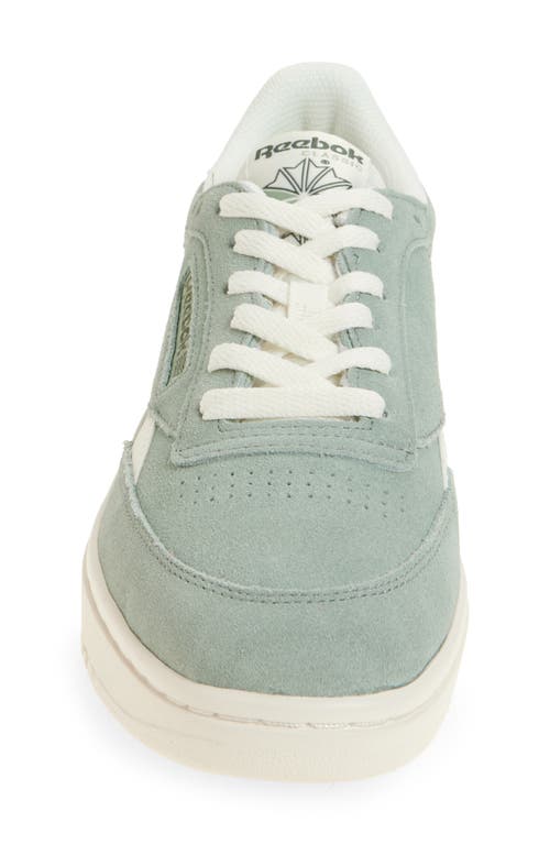 Reebok Club C Double Platform Sneaker In Hybrid Green/chalk/chalk
