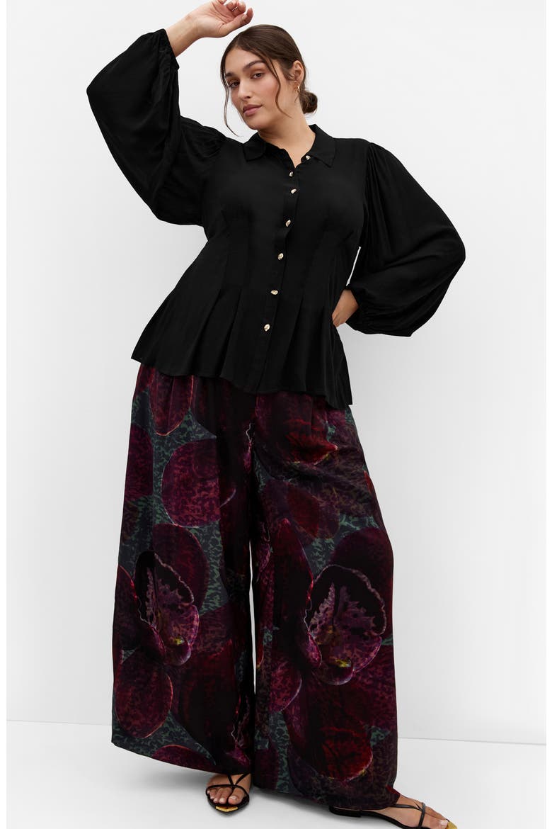 Piper Puff Shoulder Shirt, Alternate, color, BLACK