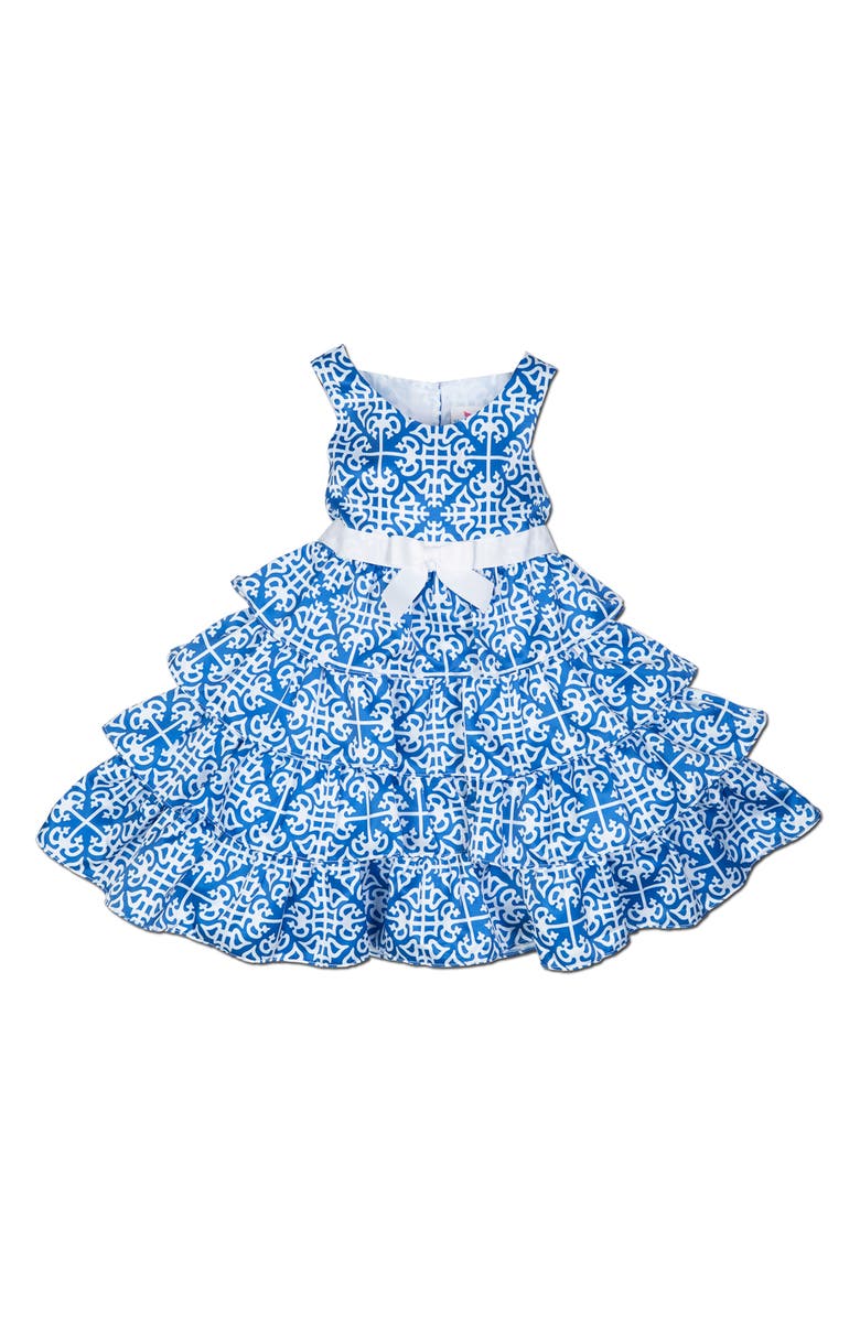 JOE-ELLA Kids' Tile Print Party Dress, Main, color,