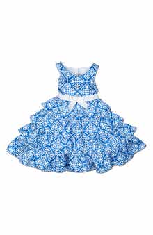 JOE-ELLA Kids' Tile Print Party Dress