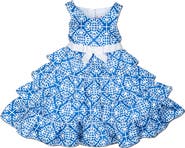 JOE-ELLA Kids' Tile Print Party Dress