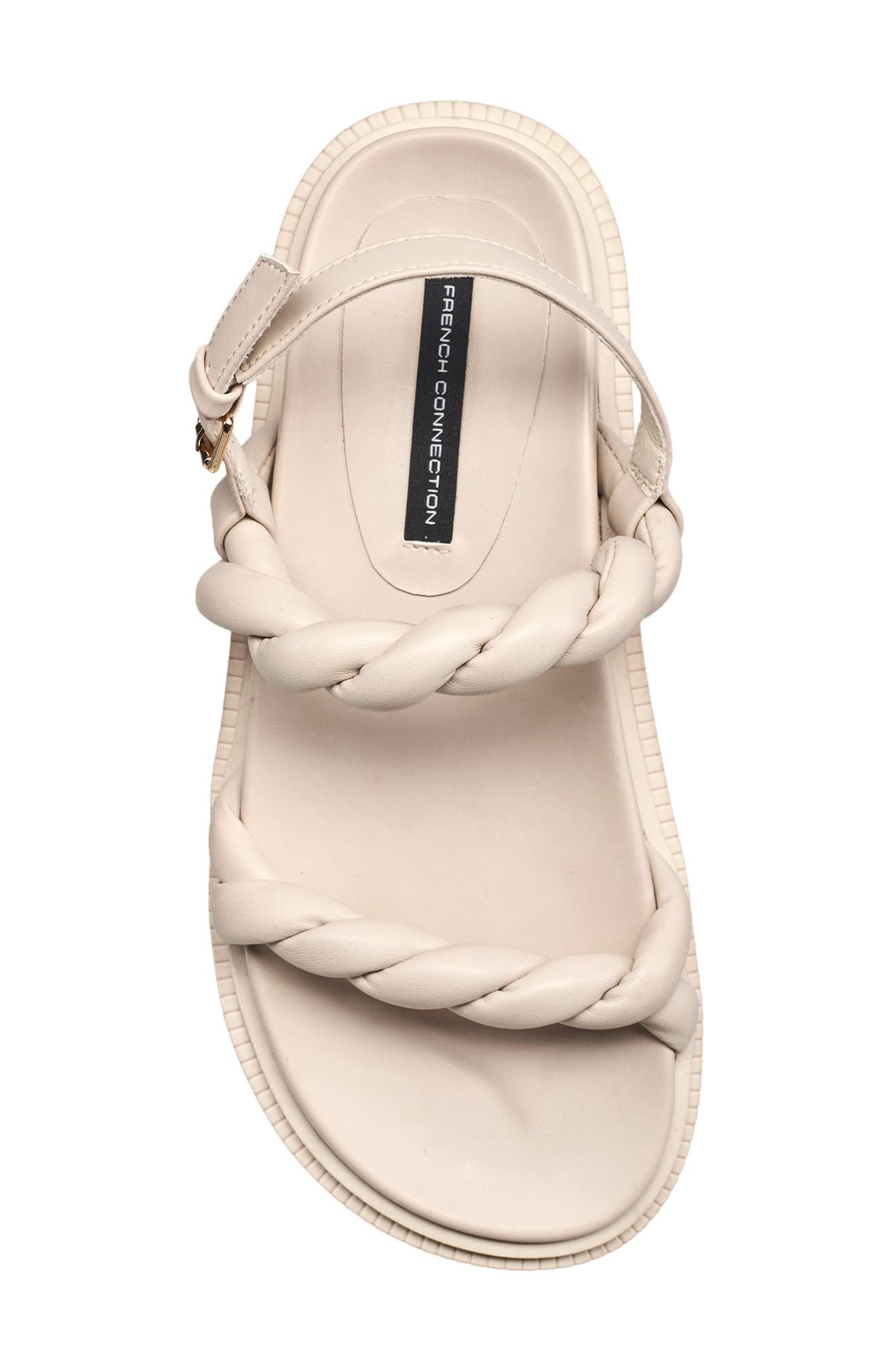 French Connection Brieanne Braid Strap Sandal, Alternate, color, Cream