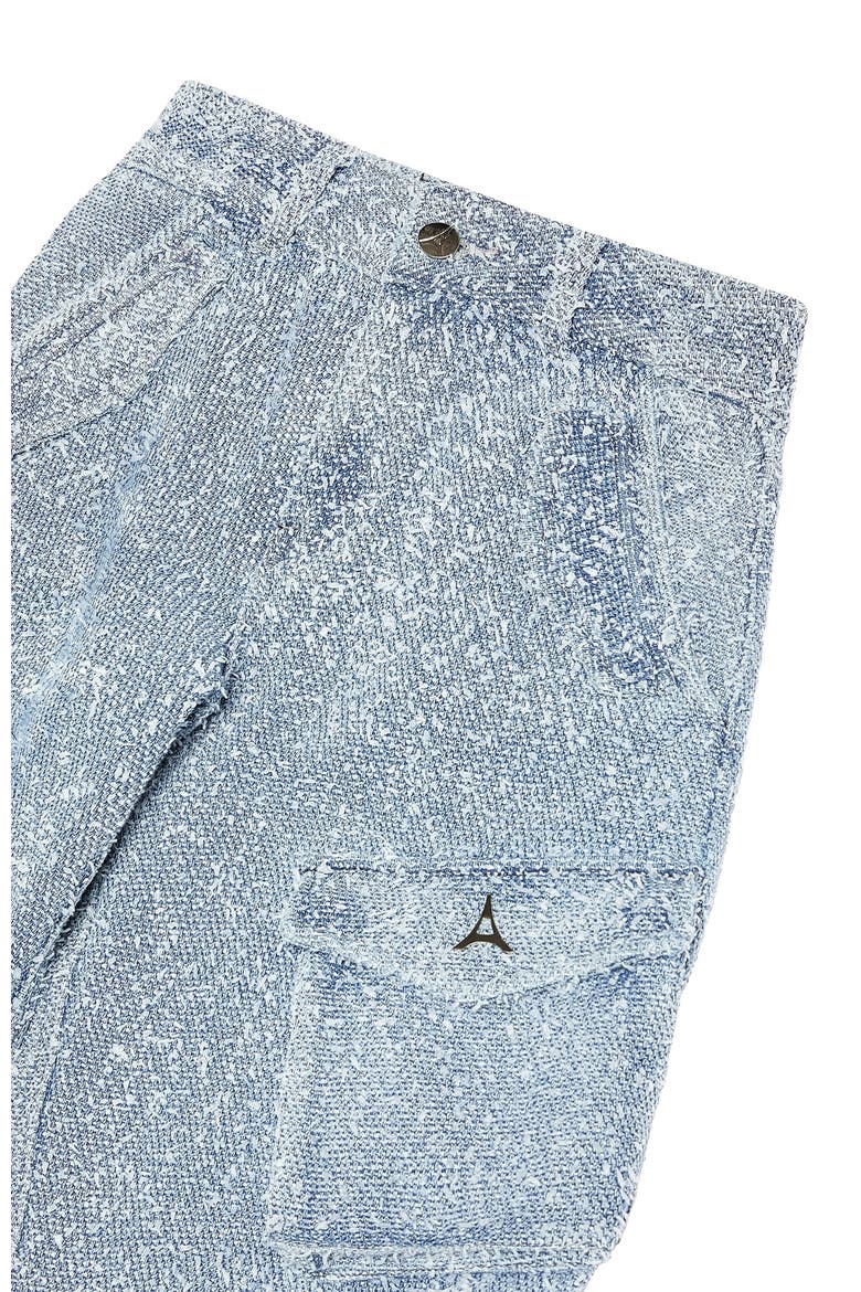 Anne High Waisted Boucle Denim Cargo Pants, Alternate, color, Mid Blue