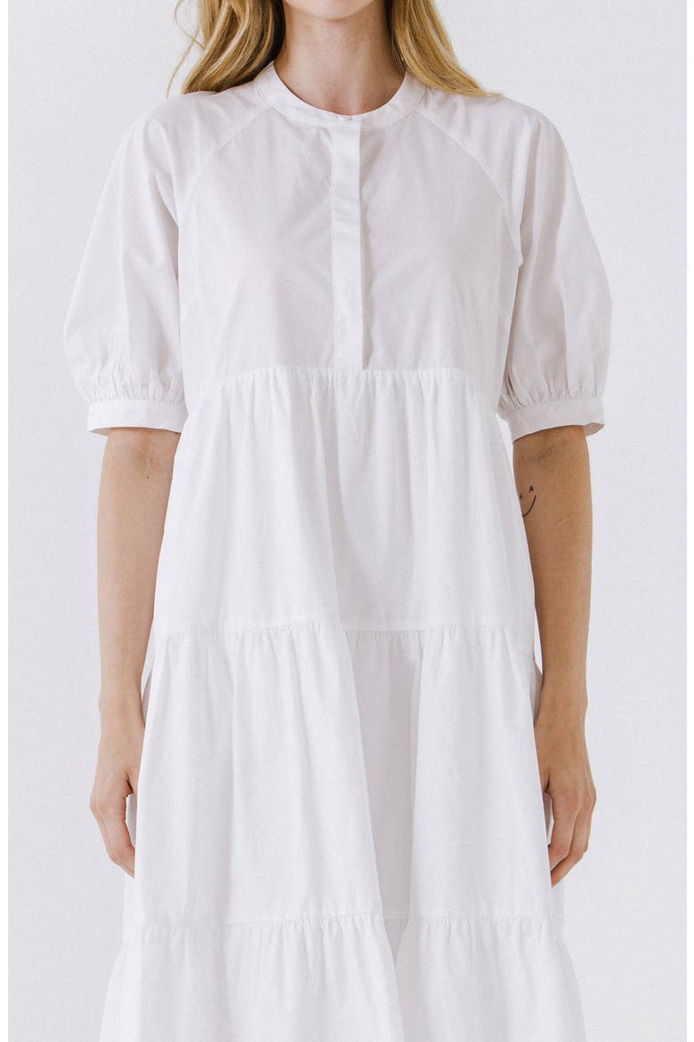 Puff Sleeve Dress, Alternate, color, WHITE