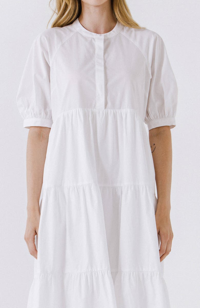 English Factory Puff Sleeve Dress, Alternate, color, White